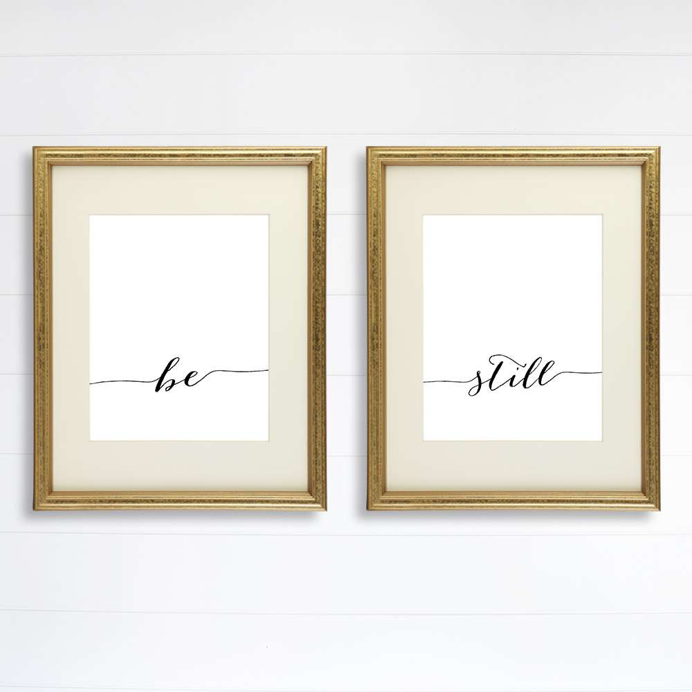 Be Still Wall Art Prints (Set of 2) - 8x10 | Inspirational Wall Art - Dream Big Printables