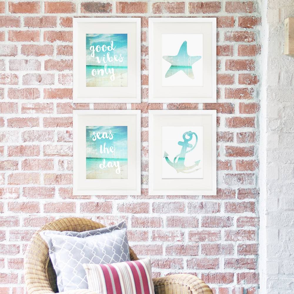 Beach Art Prints - Good Vibes Only (Set of 4) - 8x10s - Dream Big Printables