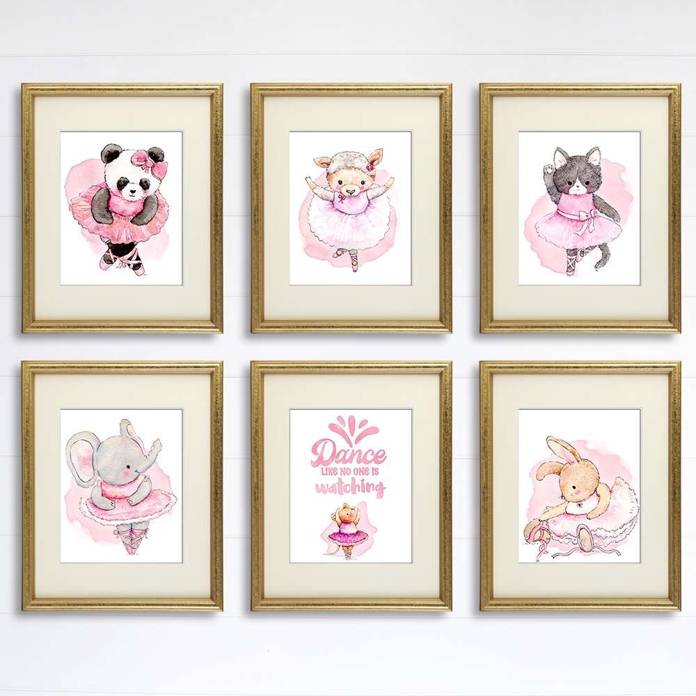 Animal Ballerinas Art Prints (Set of 6) - 8x10s - Dream Big Printables
