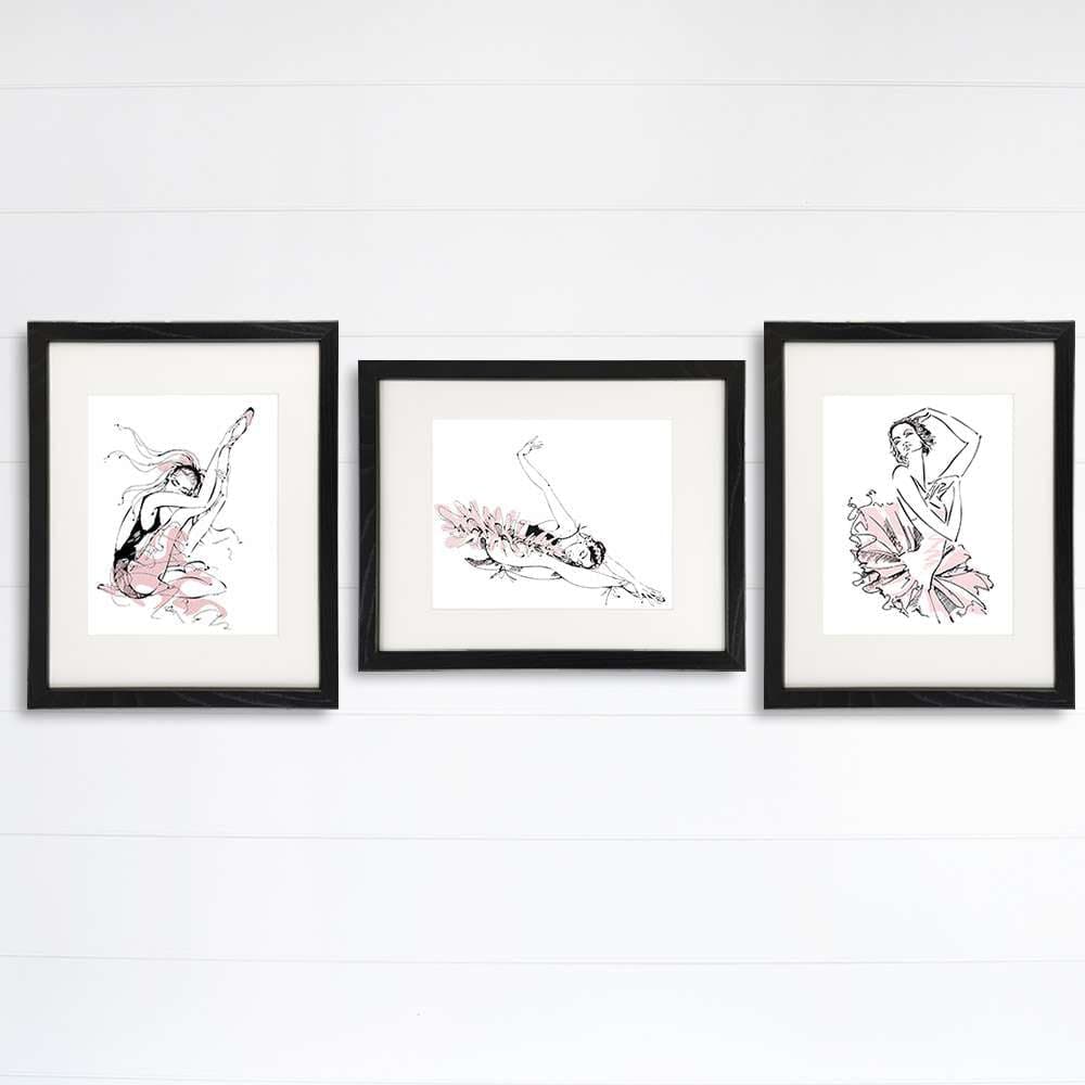 Ballerina Sketches Art Prints (Set of 3) - 8x10s - Dream Big Printables