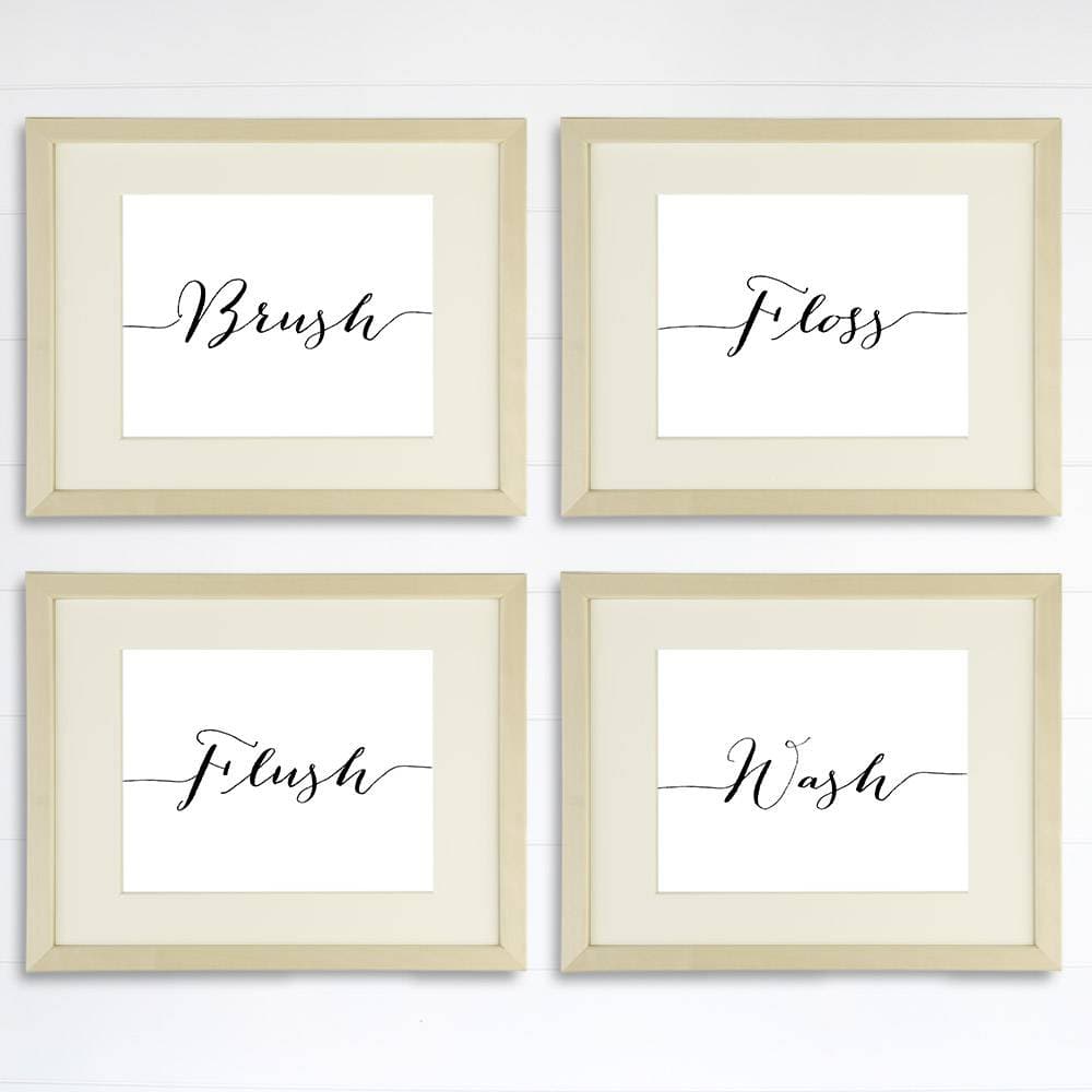 Bathroom Decor Art Prints (Set of 4) - 8x10s - Dream Big Printables