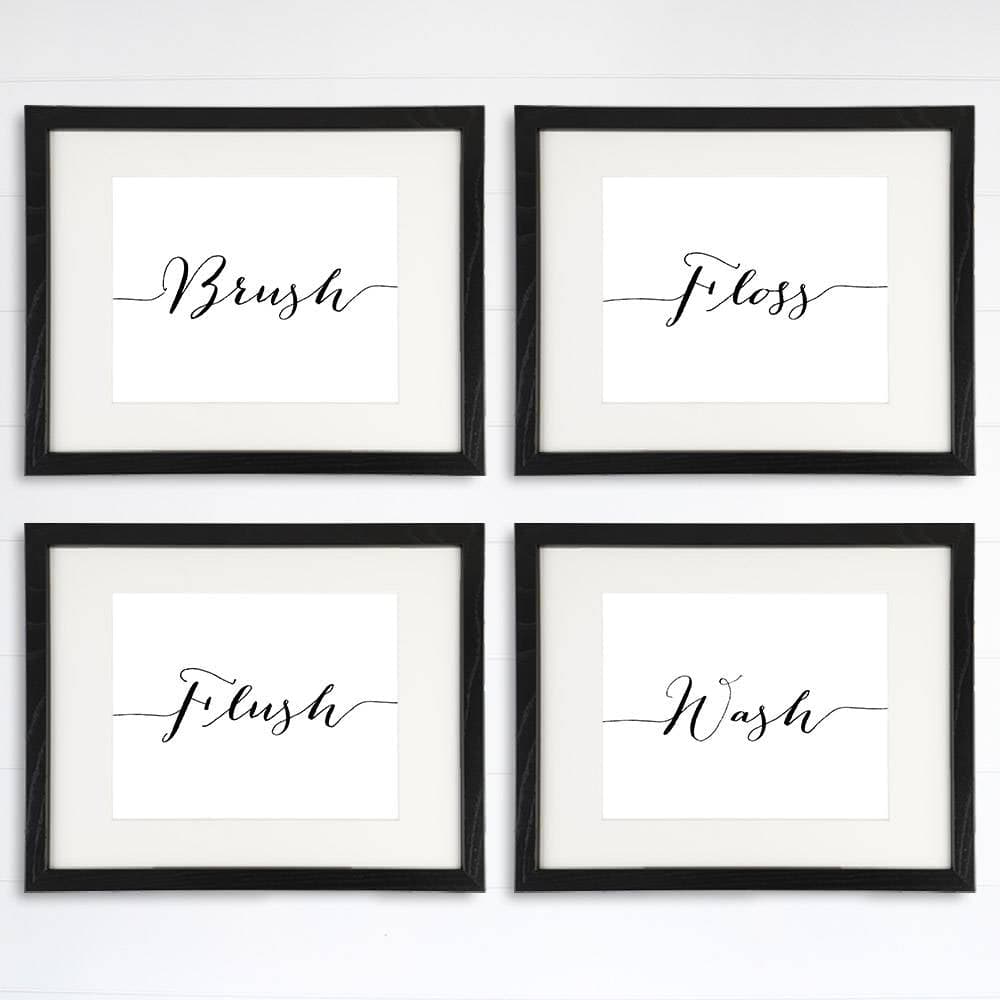 Bathroom Decor Art Prints (Set of 4) - 8x10s - Dream Big Printables
