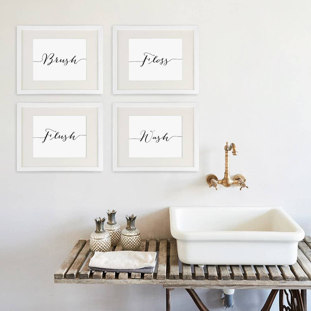Bathroom Decor Art Prints (Set of 4) - 8x10s - Dream Big Printables