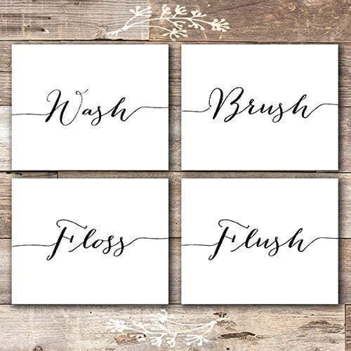 Bathroom Decor Art Prints (Set of 4) - 8x10s - Dream Big Printables