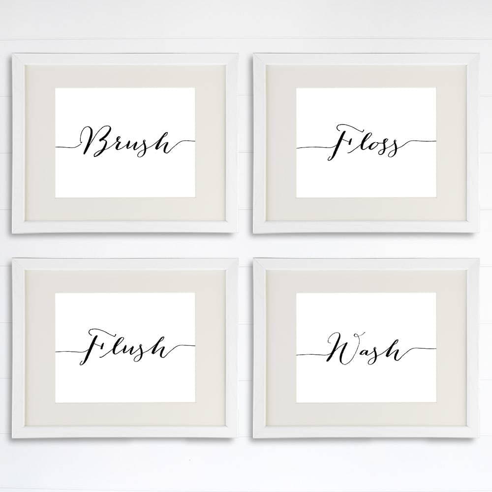Bathroom Decor Art Prints (Set of 4) - 8x10s - Dream Big Printables