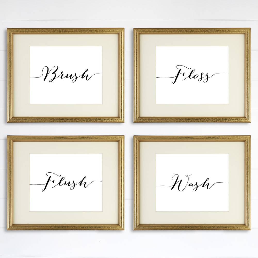 Bathroom Decor Art Prints (Set of 4) - 8x10s - Dream Big Printables