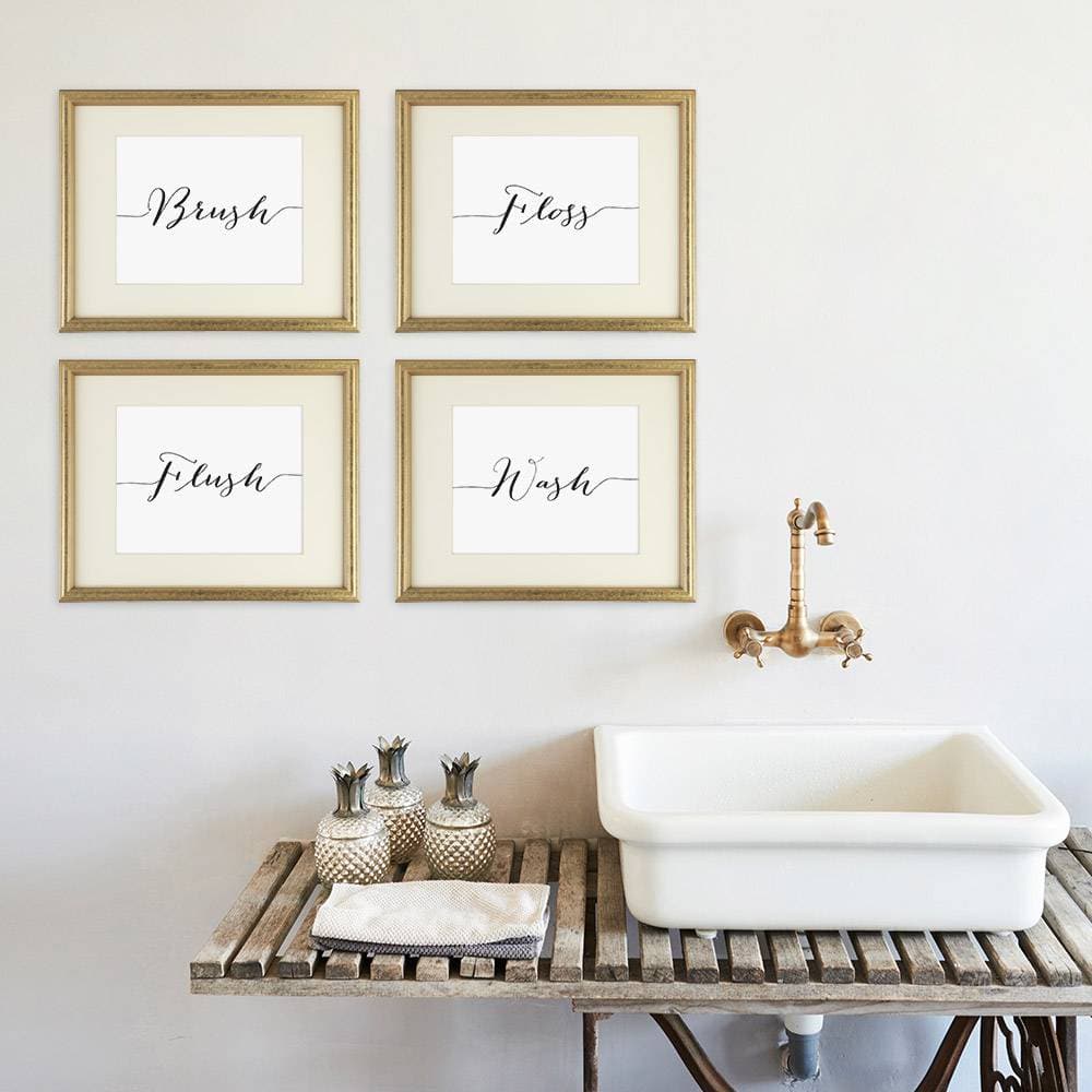 Bathroom Decor Art Prints (Set of 4) - 8x10s - Dream Big Printables