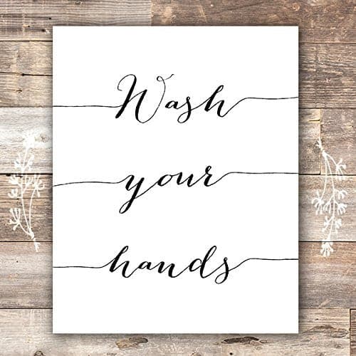 Bathroom Decor Wash Your Hands Art Print - 8x10 - Dream Big Printables