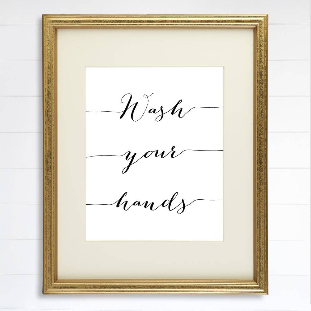 Bathroom Decor Wash Your Hands Art Print - 8x10 - Dream Big Printables