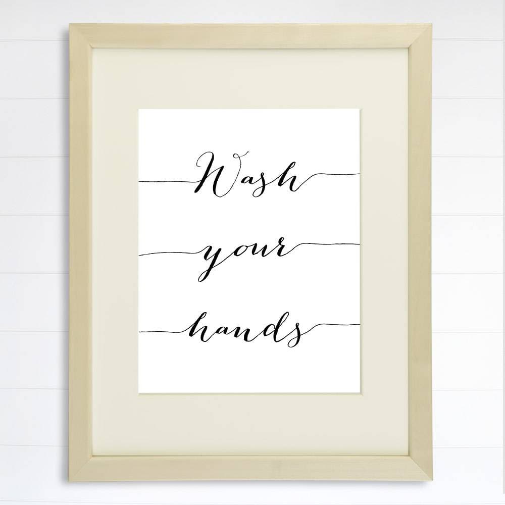 Bathroom Decor Wash Your Hands Art Print - 8x10 - Dream Big Printables