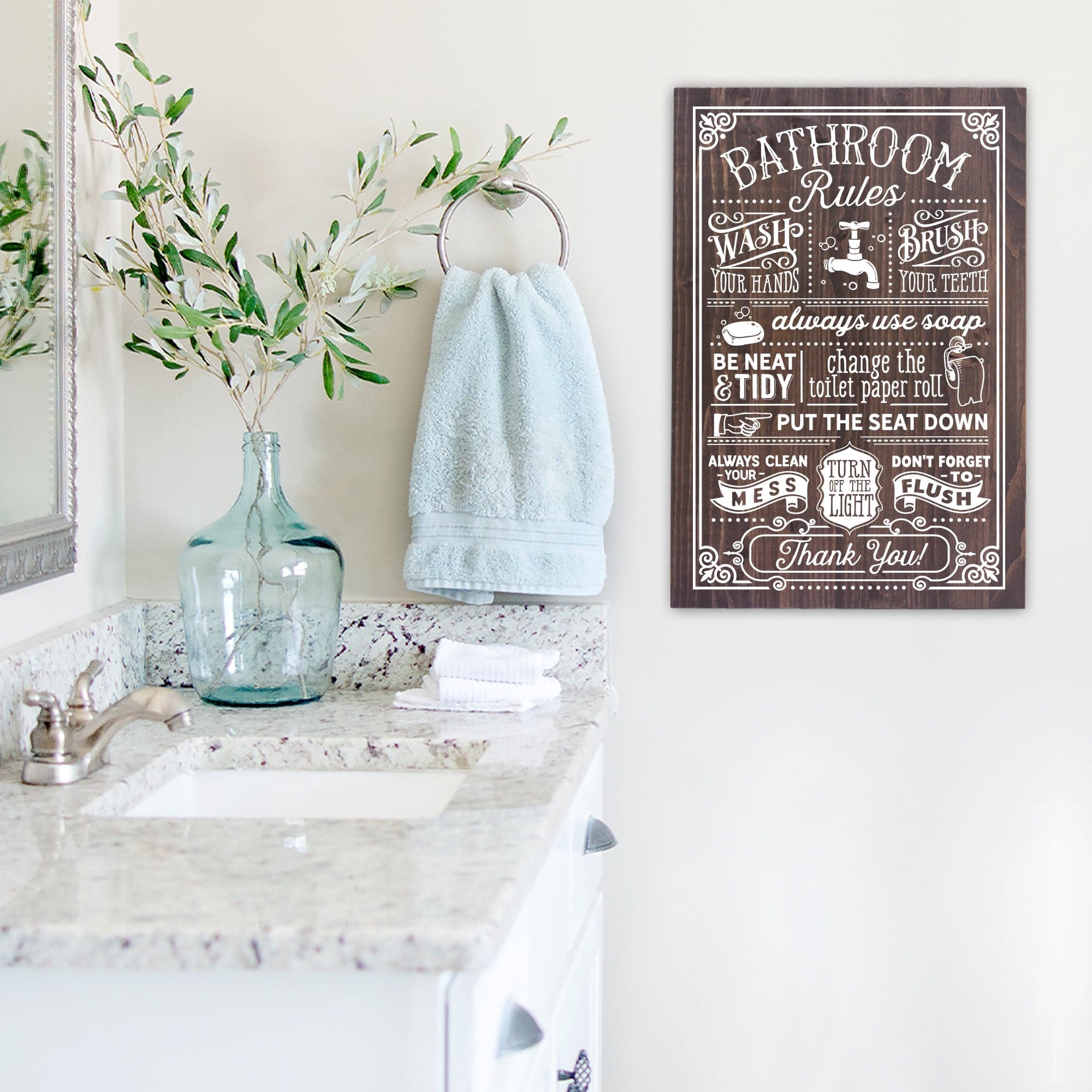 Bathroom Rules - 16x24 - Dream Big Printables