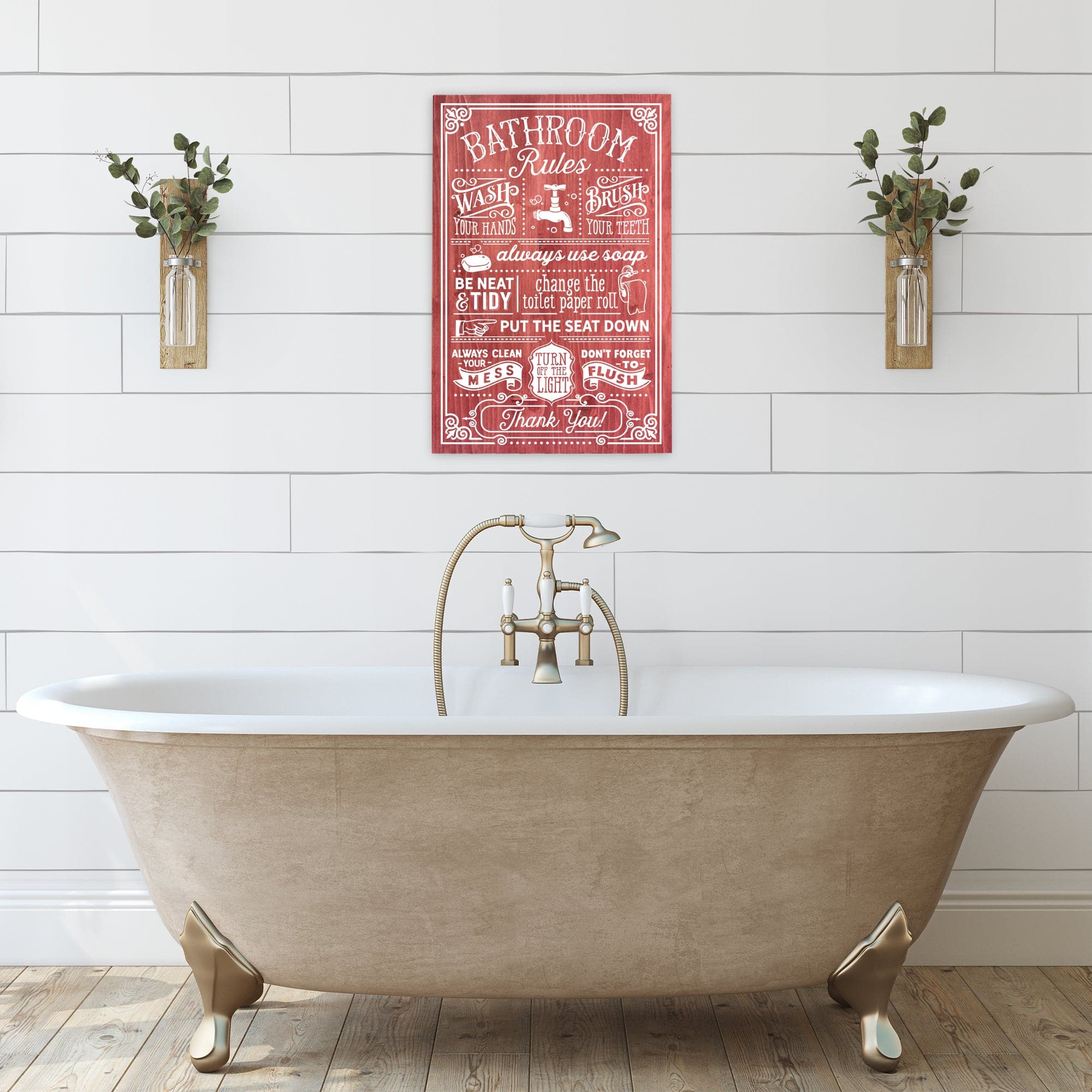 Bathroom Rules - 16x24 - Dream Big Printables