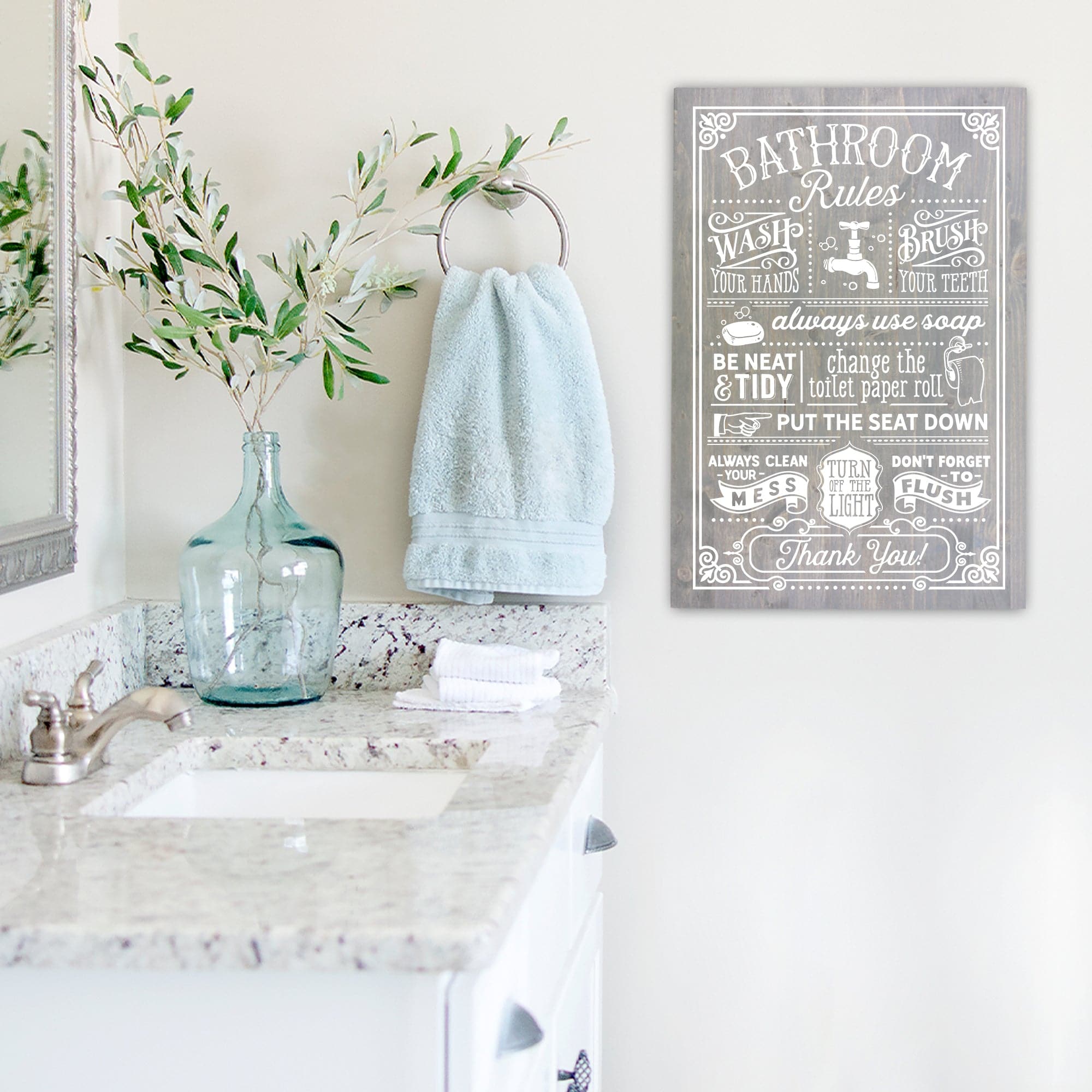 Bathroom Rules - 16x24 - Dream Big Printables