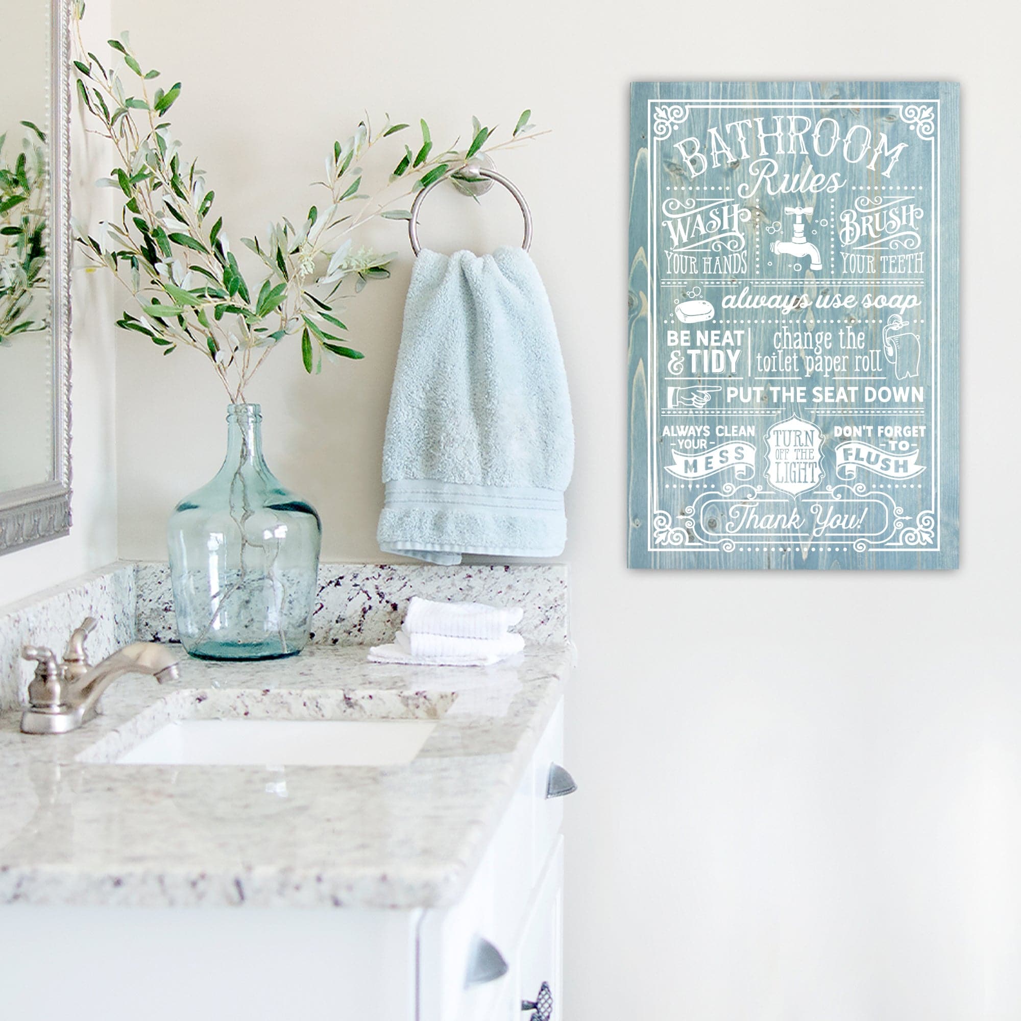 Bathroom Rules - 16x24 - Dream Big Printables