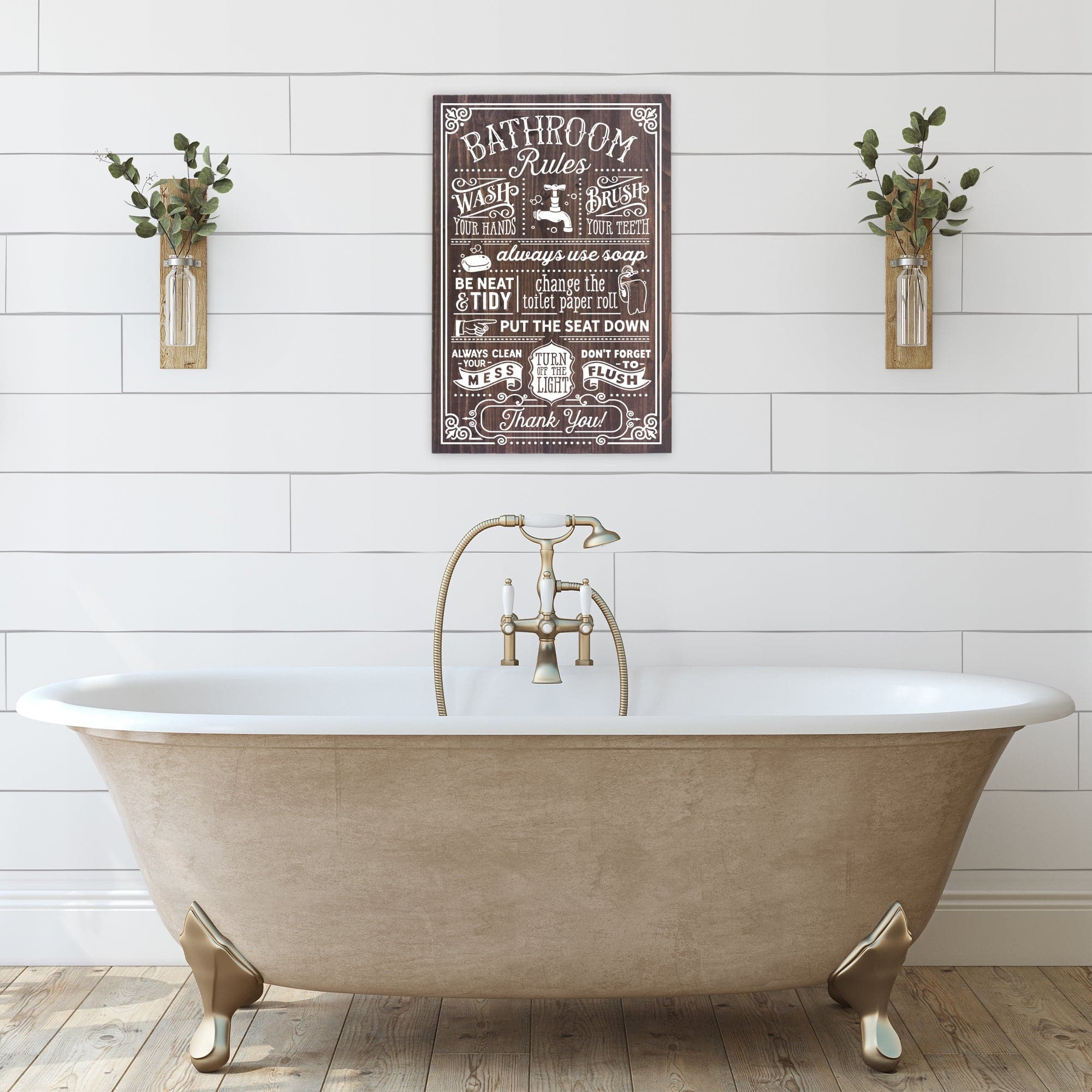 Bathroom Rules - 16x24 - Dream Big Printables