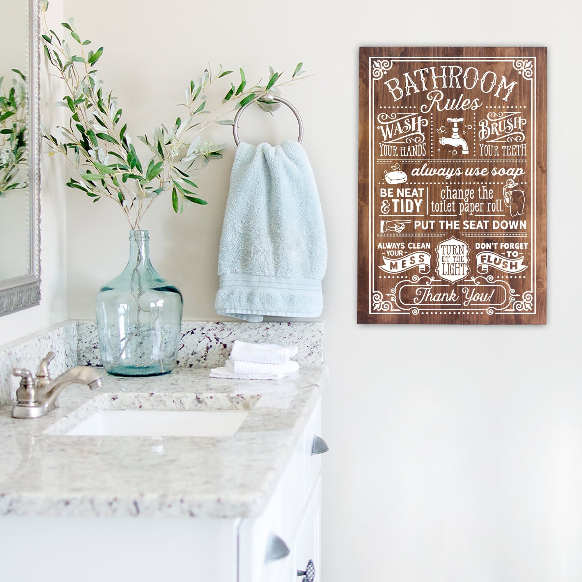 Bathroom Rules - 16x24 - Dream Big Printables