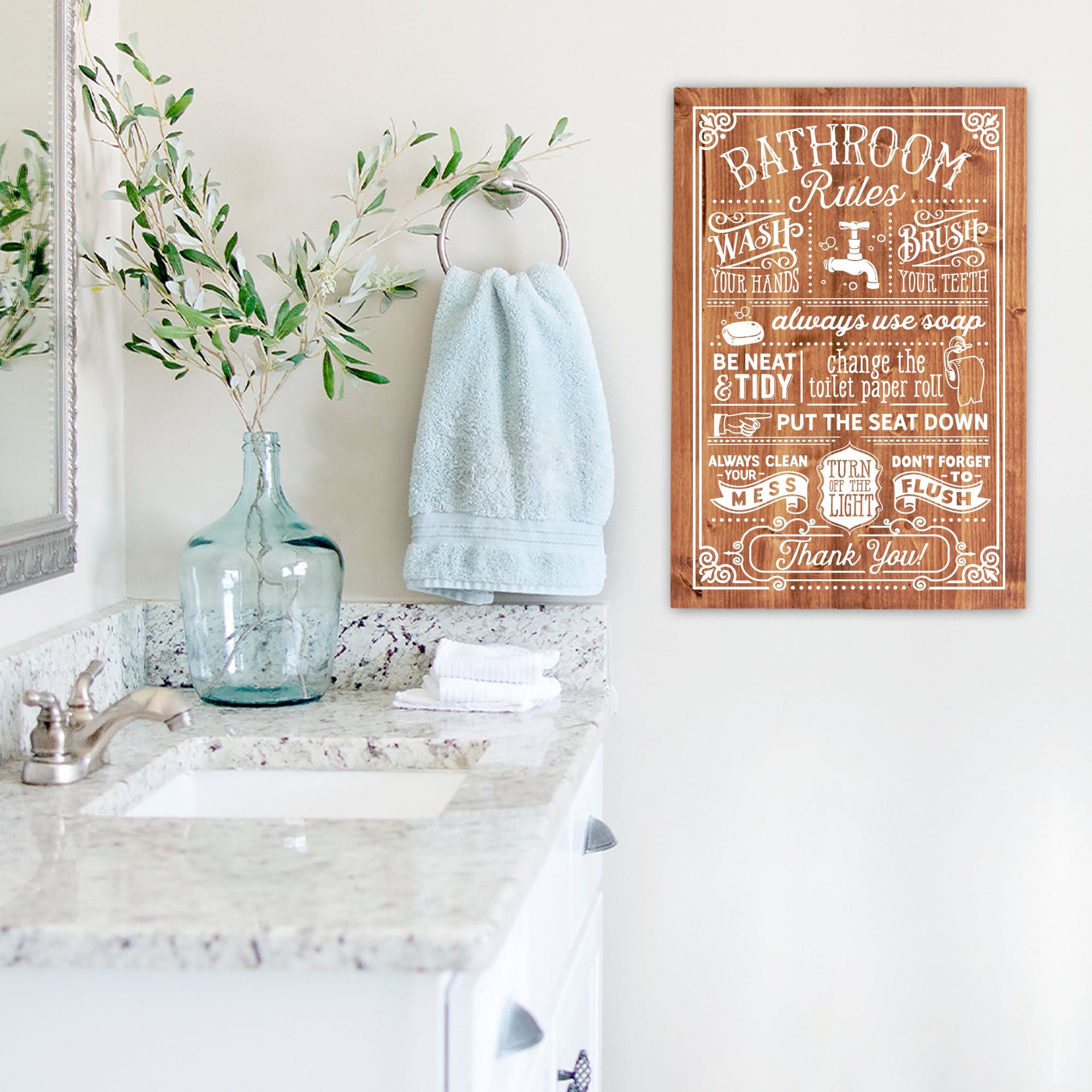 Bathroom Rules - 16x24 - Dream Big Printables