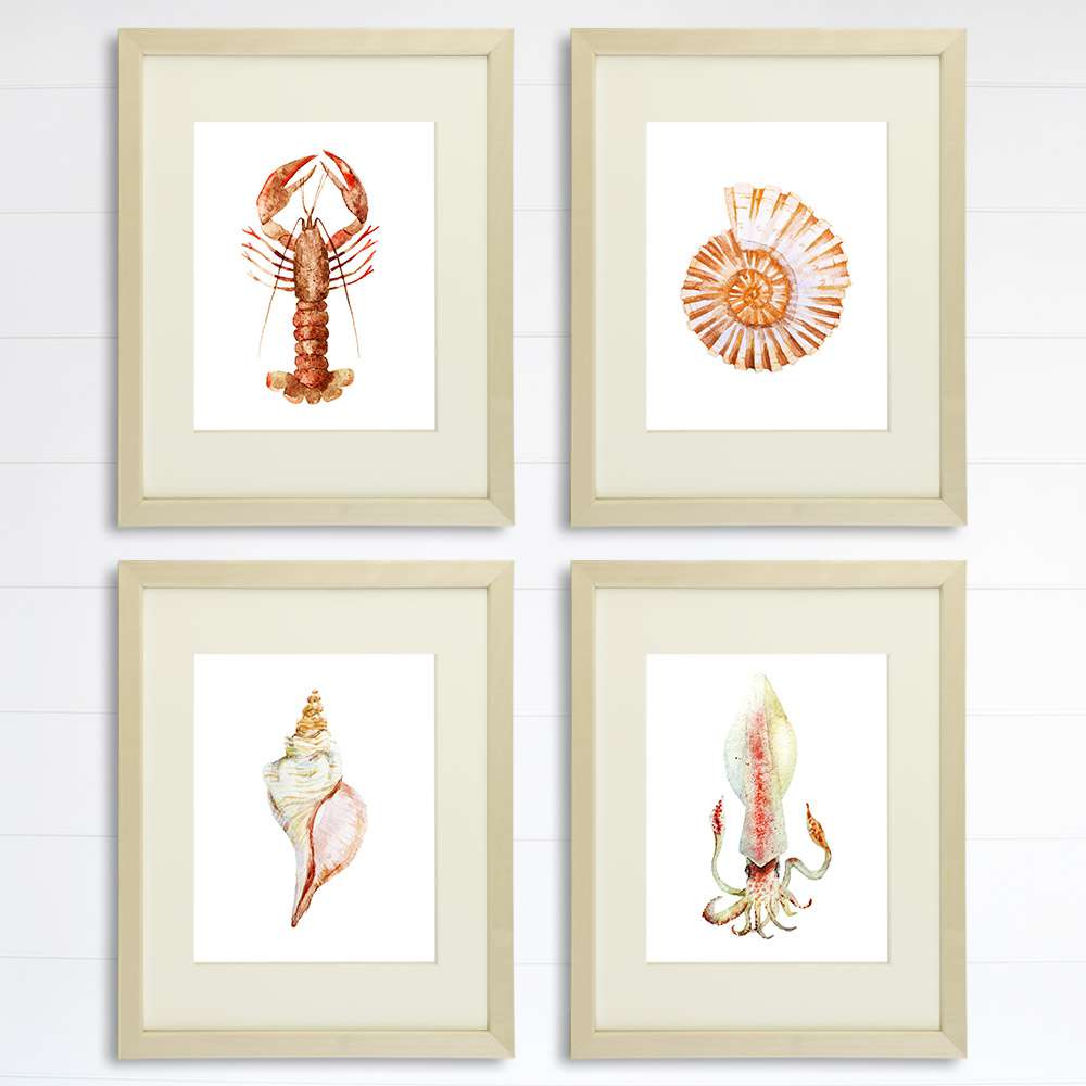 Beach Wall Decor Art Prints (Set of 4) - 8x10s - Dream Big Printables