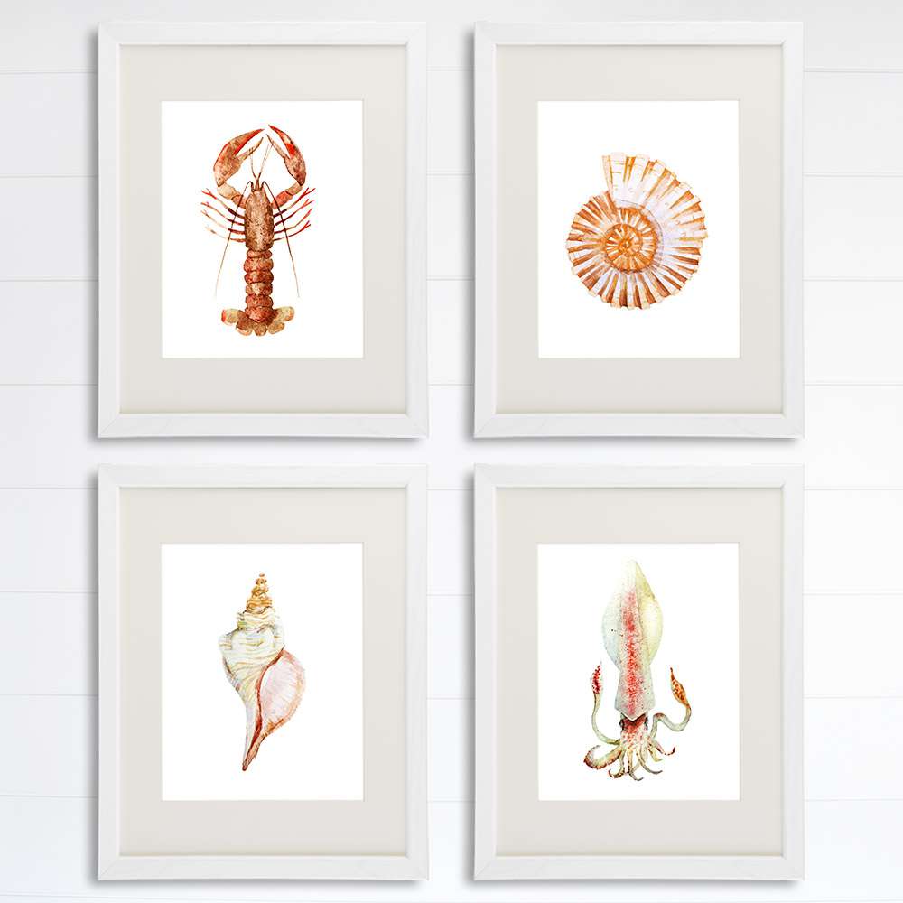 Beach Wall Decor Art Prints (Set of 4) - 8x10s - Dream Big Printables