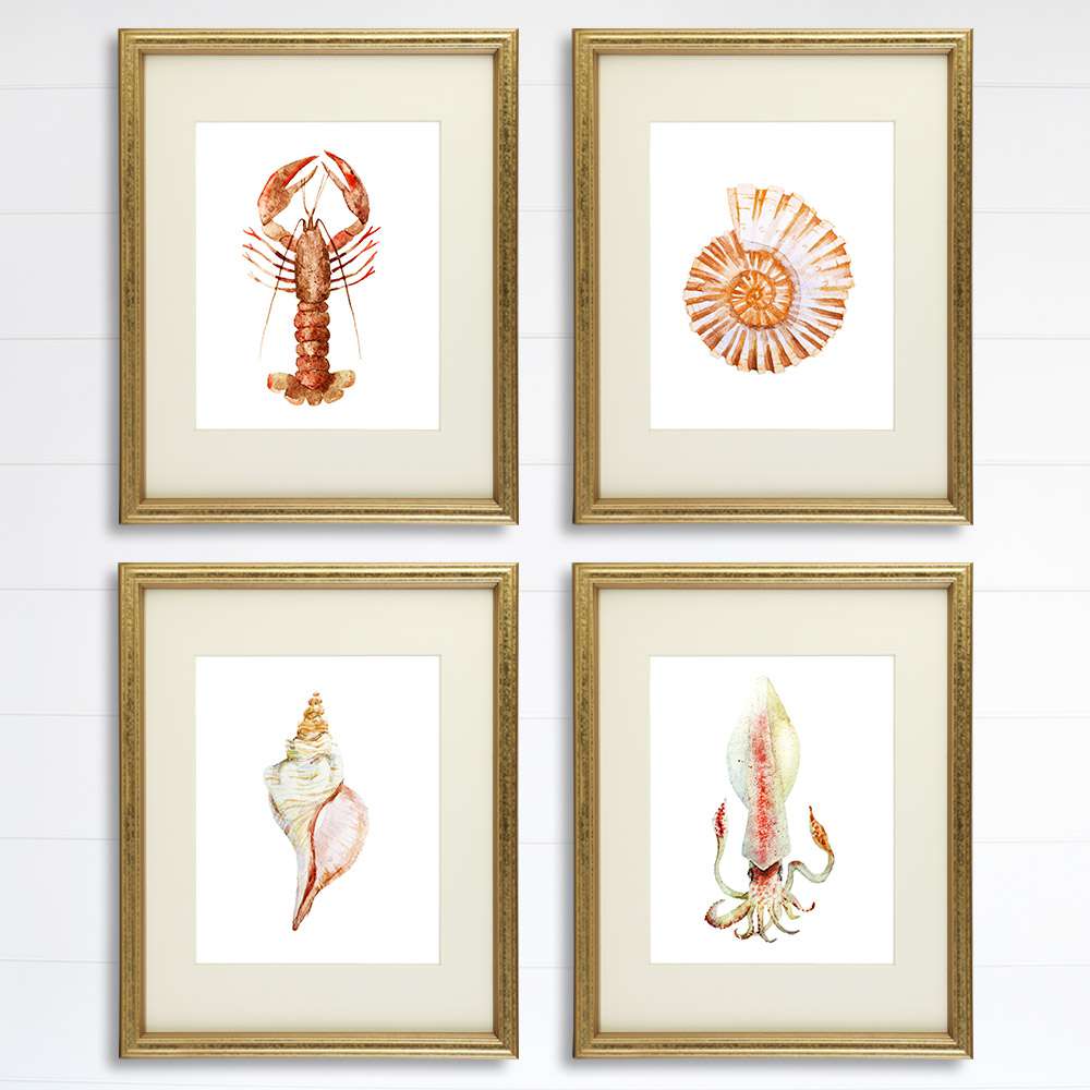 Beach Wall Decor Art Prints (Set of 4) - 8x10s - Dream Big Printables
