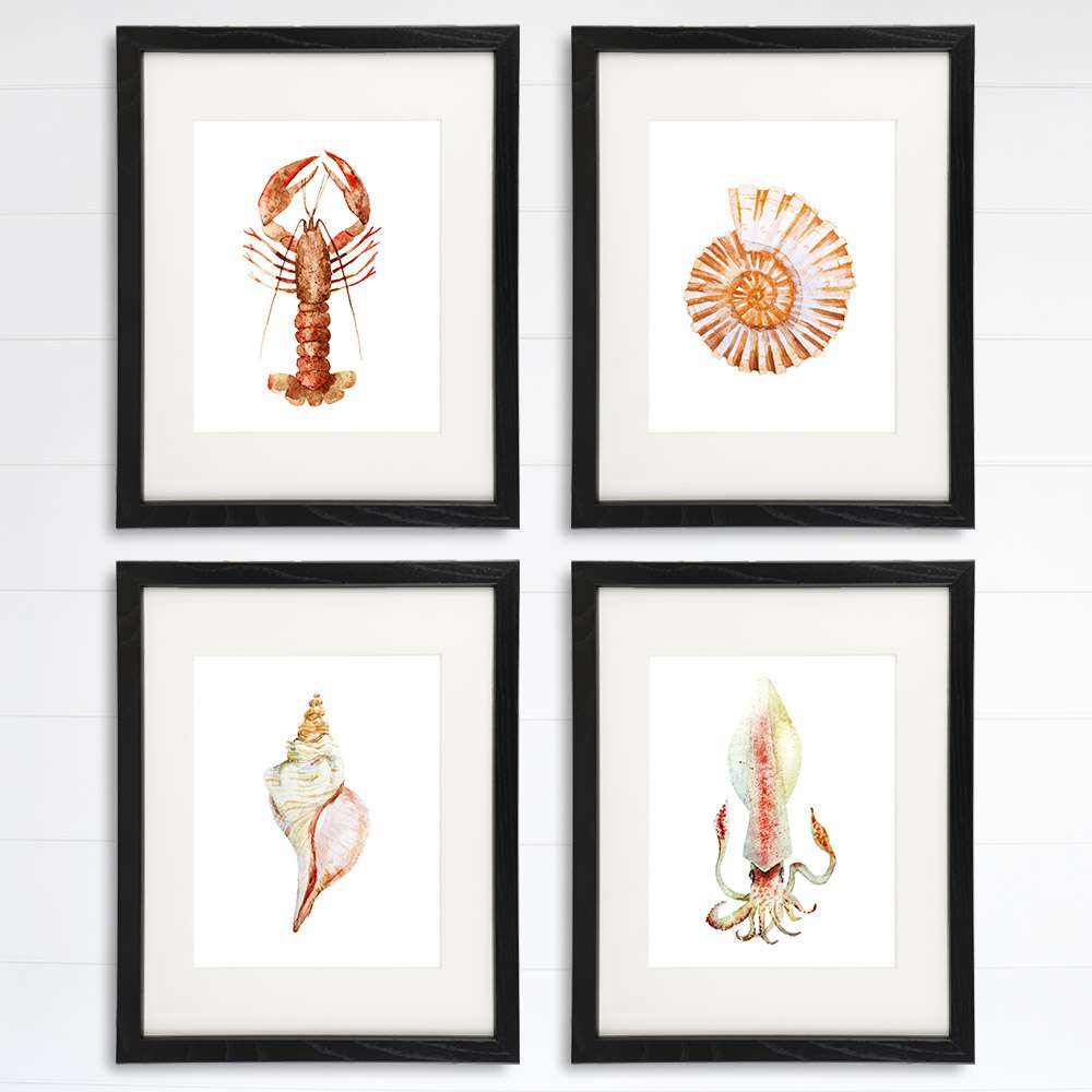 Beach Wall Decor Art Prints (Set of 4) - 8x10s - Dream Big Printables