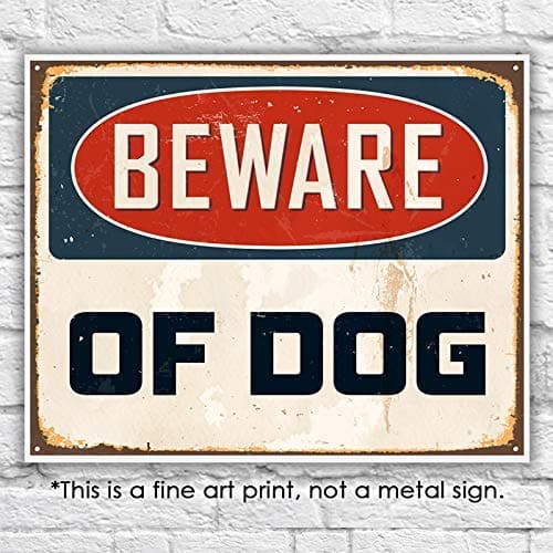Beware of Dog Wall Art Print - Unframed - 8x10 - Dream Big Printables