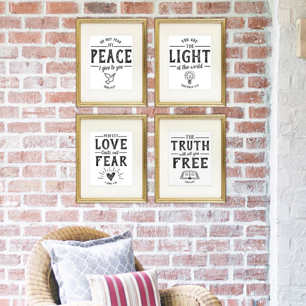 Bible Verse Wall Art Prints (Set of 4) - 8x10s | Scripture Wall Art - Dream Big Printables