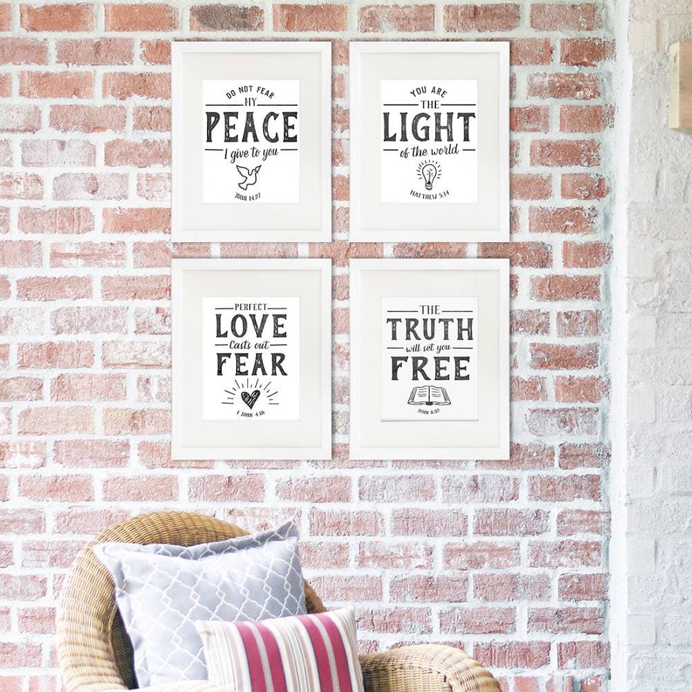 Bible Verse Wall Art Prints (Set of 4) - 8x10s | Scripture Wall Art - Dream Big Printables