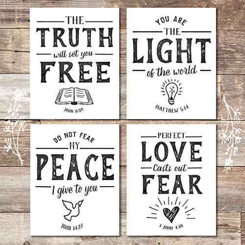 Bible Verse Wall Art Prints (Set of 4) - 8x10s | Scripture Wall Art - Dream Big Printables