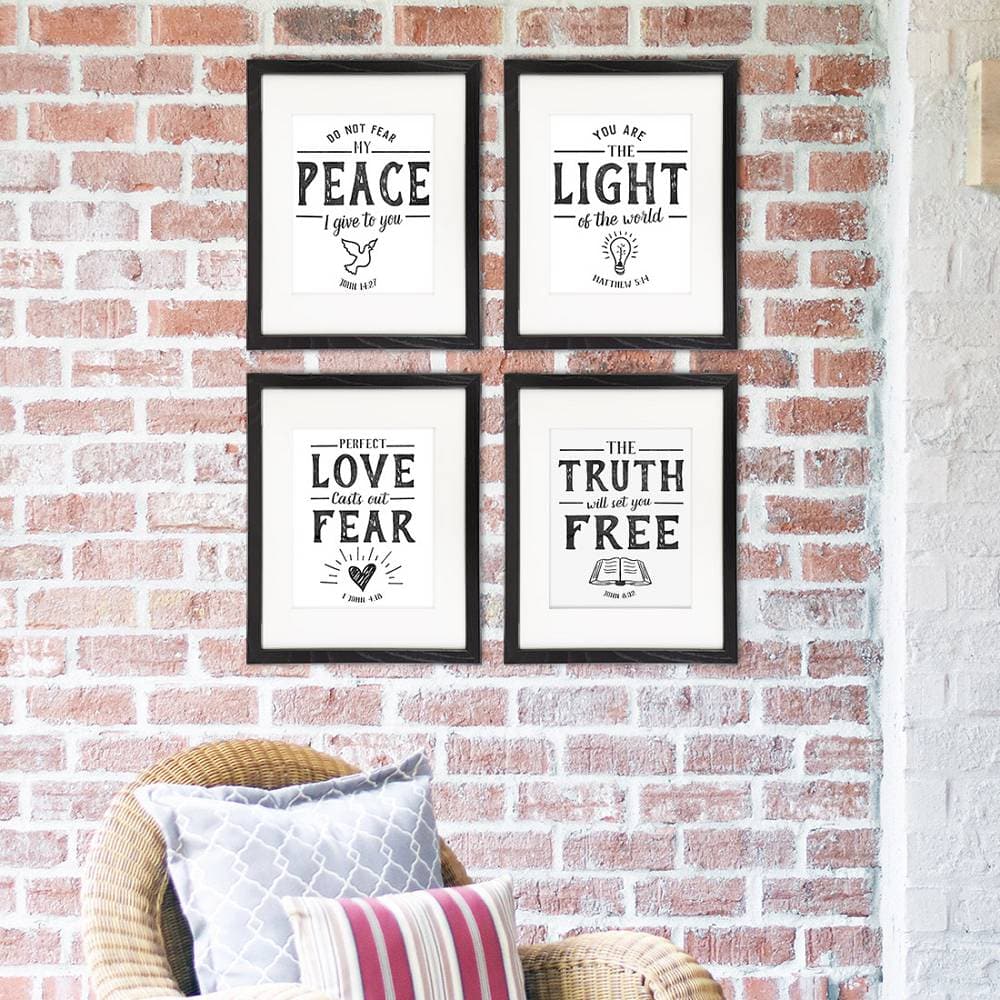 Bible Verse Wall Art Prints (Set of 4) - 8x10s | Scripture Wall Art - Dream Big Printables