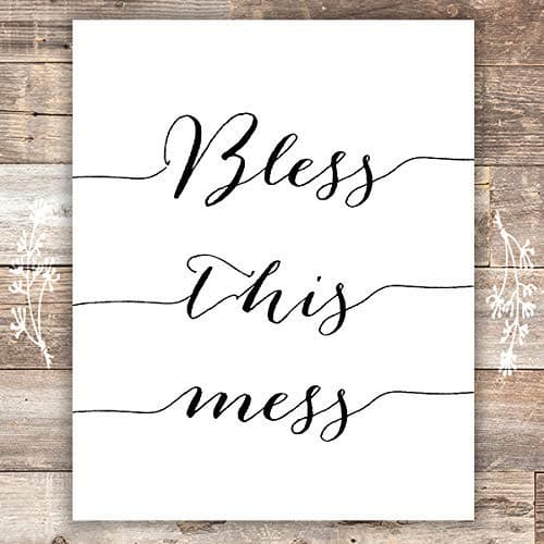 Bless this Mess Art Print - Unframed - 8x10 | Funny Home Decor - Dream Big Printables