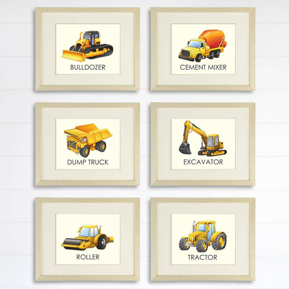 Boys Trucks - Art Prints (Set of 6) - 8x10s | Construction Wall Decor - Dream Big Printables