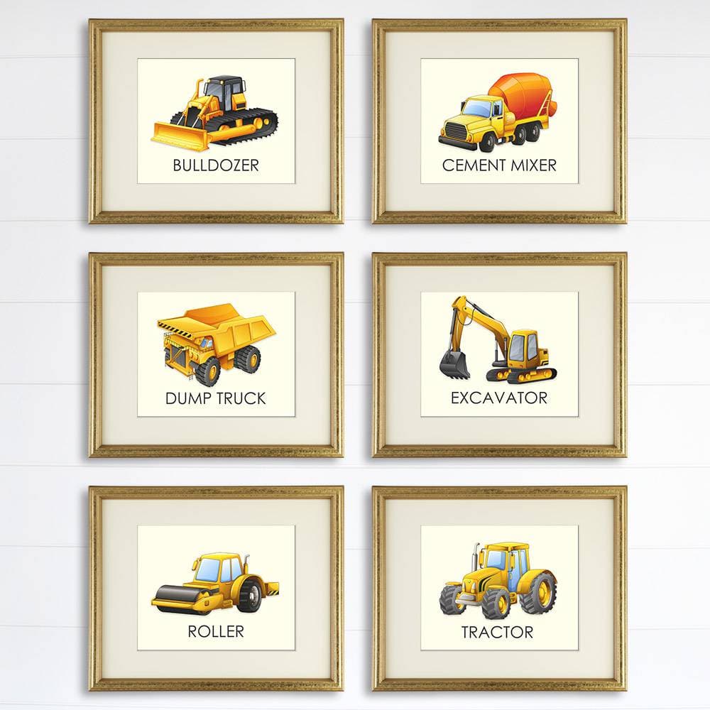 Boys Trucks - Art Prints (Set of 6) - 8x10s | Construction Wall Decor - Dream Big Printables
