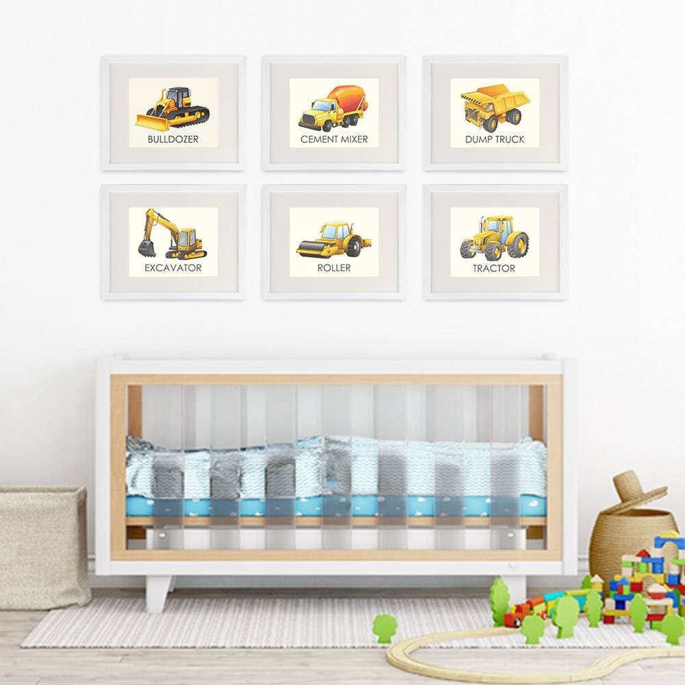 Boys Trucks - Art Prints (Set of 6) - 8x10s | Construction Wall Decor - Dream Big Printables