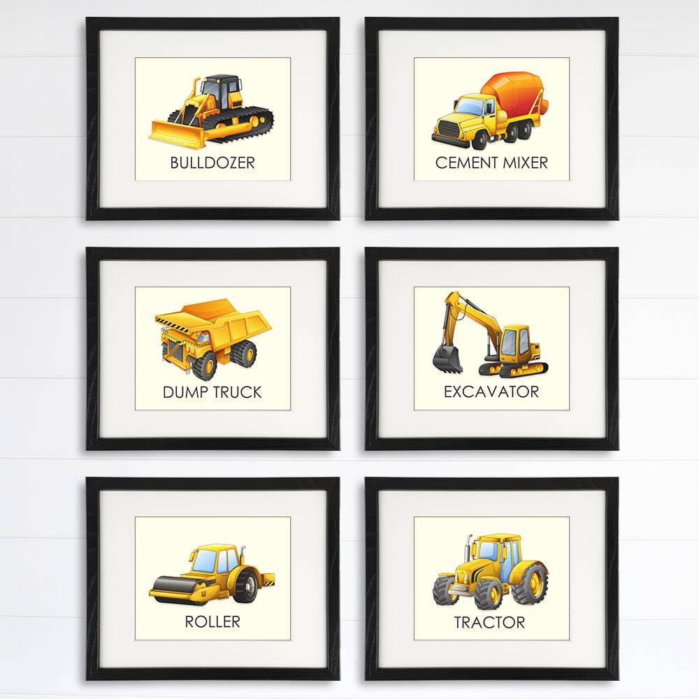 Boys Trucks - Art Prints (Set of 6) - 8x10s | Construction Wall Decor - Dream Big Printables