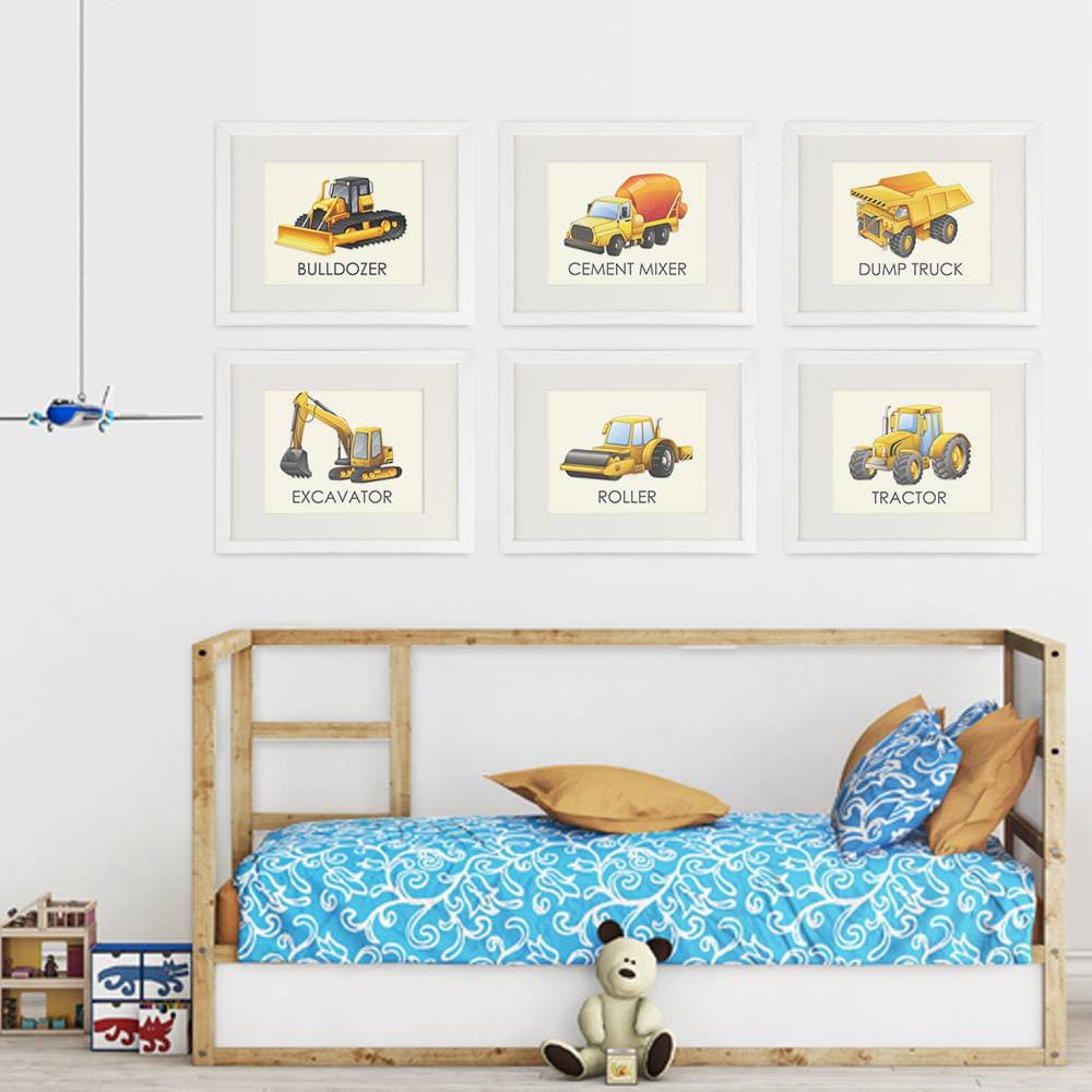 Boys Trucks - Art Prints (Set of 6) - 8x10s | Construction Wall Decor - Dream Big Printables