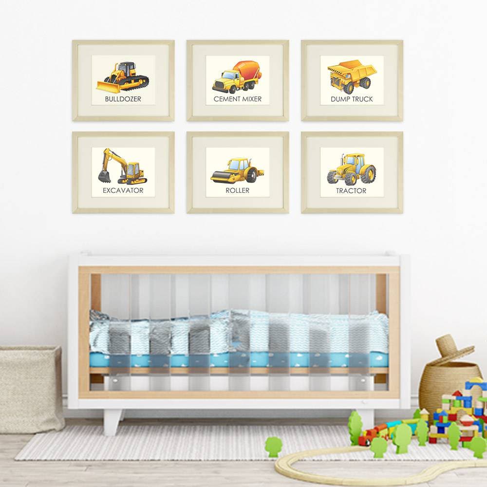 Boys Trucks - Art Prints (Set of 6) - 8x10s | Construction Wall Decor - Dream Big Printables