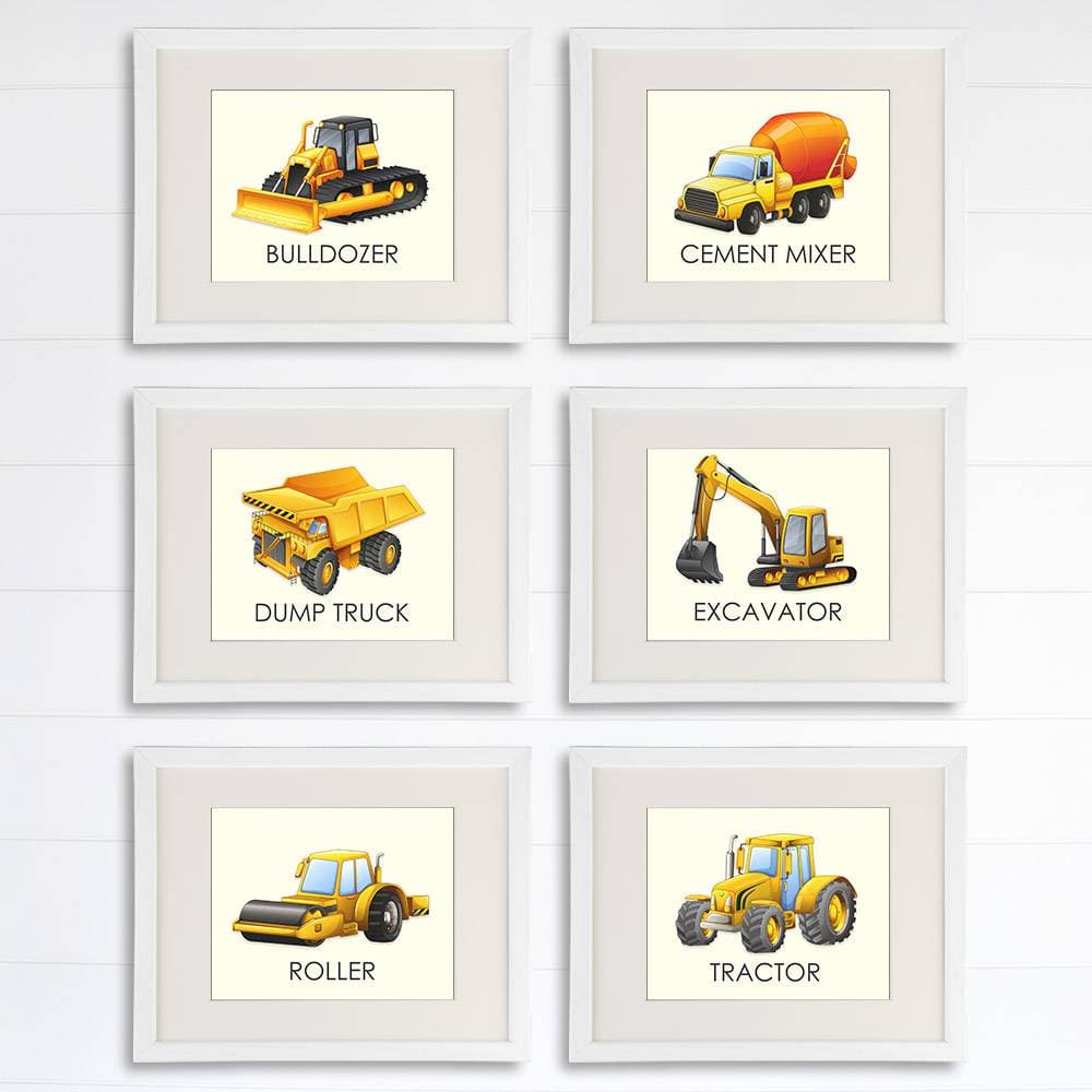 Boys Trucks - Art Prints (Set of 6) - 8x10s | Construction Wall Decor - Dream Big Printables