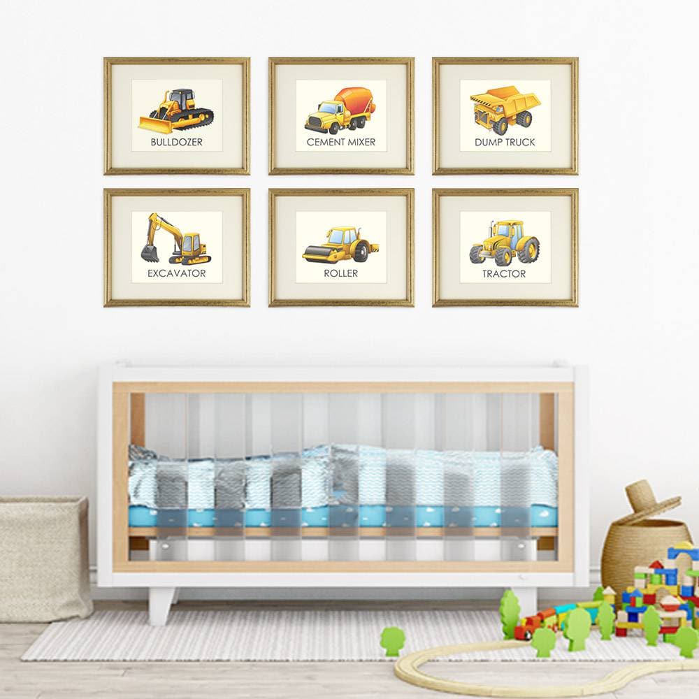 Boys Trucks - Art Prints (Set of 6) - 8x10s | Construction Wall Decor - Dream Big Printables
