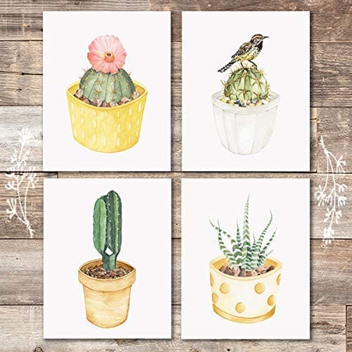 Cactus Wall Decor Art Prints (Set of 4) - Unframed - 8x10s | Botanical Prints - Dream Big Printables
