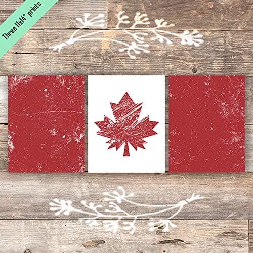 Canadian Flag Triptych Art Prints (Set of 3) - Unframed - 11x14s - Dream Big Printables