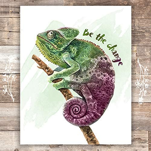 Chameleon Wall Art Print - Tropical Home Decor - 8x10 - Dream Big Printables
