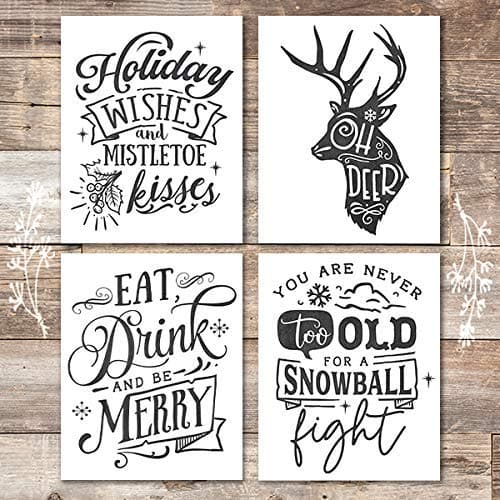 Christmas Chalkboard Quotes Art Prints (Set of 4) - 8x10 - Dream Big Printables