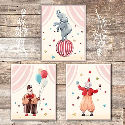Circus Nursery Wall Art Prints (Set of 3) - Unframed - 8x10s – Dream ...