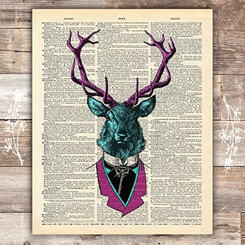 Deer In Suit Vintage Art Print - Unframed - 8x10 - Dream Big Printables