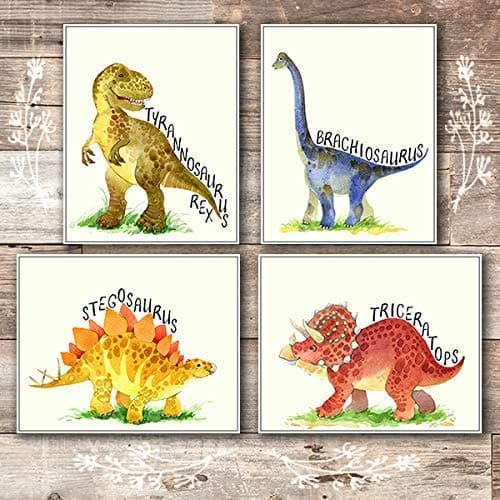 Dinosaur Bedroom Decor Wall Art Prints (Set of 4) - 8x10s - Dream Big Printables