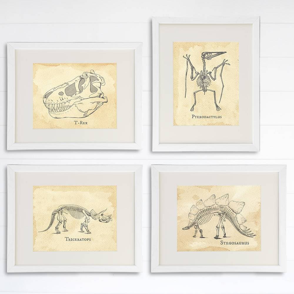 Dinosaur Bedroom Wall Decor Art Prints (Set of 4) - 8x10s - Dream Big Printables