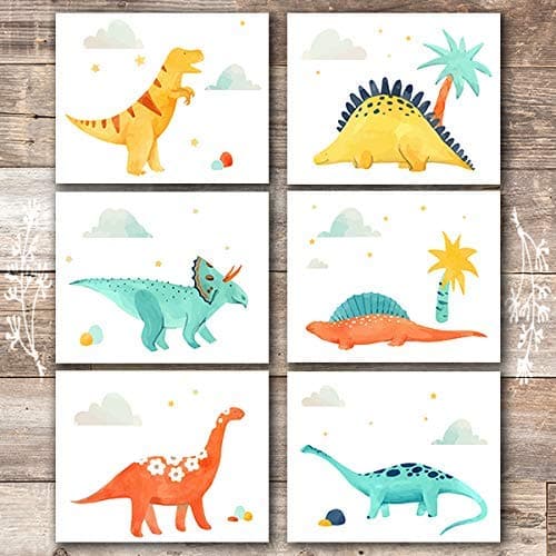 Dinosaur Wall Decor Art Prints (Set of 6) - 8x10s - Dream Big Printables