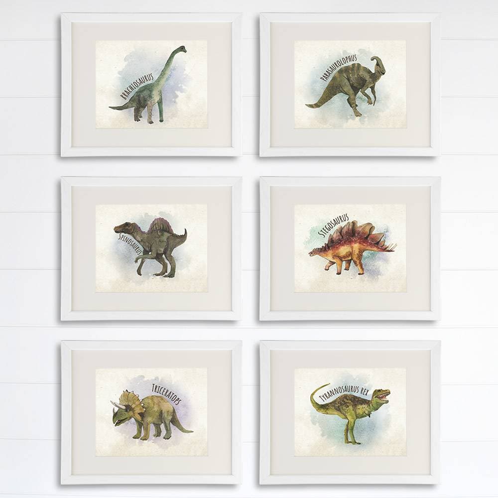 Dinosaur Wall Decor Art Prints (Set of 6) - 8x10s - Dream Big Printables