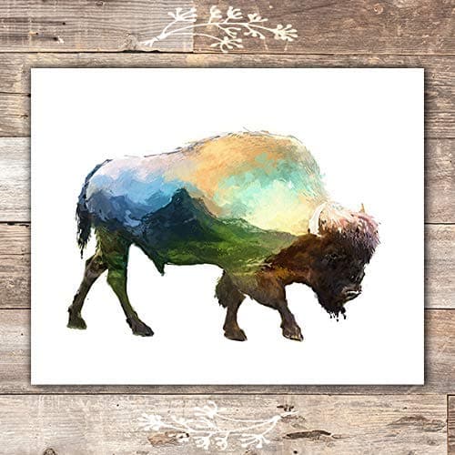 Double Exposure Bison Art Print - Unframed - 8x10 | Buffalo Wall Decor - Dream Big Printables